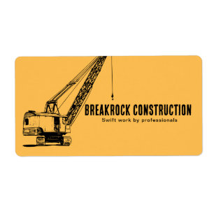 Gult Black Crane Illustrative Stil Construction Fraktsedel