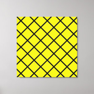 Gult Black Criss Kor Linjer Wrapped Canvas