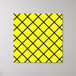 Gult Black Criss Kor Linjer Wrapped Canvas
