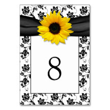 Gult Black Damask Solros Ribbon Bröllop