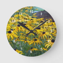 Gult Black Eyed Susan Blommigt Photo Rund Klocka