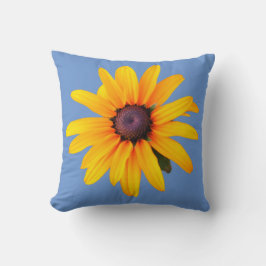 Gult Black-Eyed Susan Flower Blue Vår, sommartid Kudde