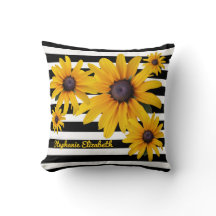 Gult Black-Eyed Susan Flower Photo Black Rand