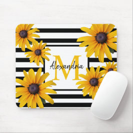 Gult Black-Eyed Susan Monogram Black Rand Musmatta