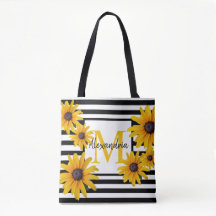 Gult Black-Eyed Susan Monogram Black Rand
