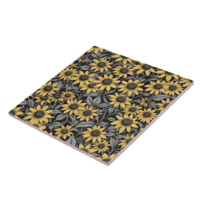 Gult Black-Eyed Susan mönster Kakelplatta (Sidan)