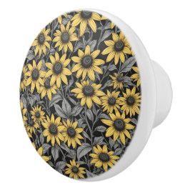 Gult Black-Eyed Susan mönster Knopp