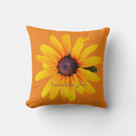 Gult Black-Eyed Susan Orange Vår, sommartid Kudde