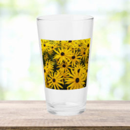 Gult Black Eyed Susans Blommigt Drinking Glaskopp