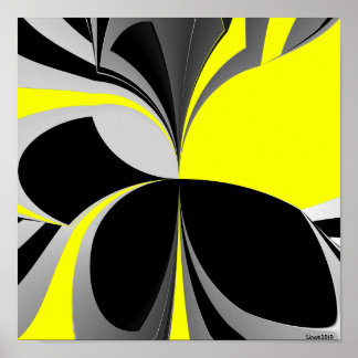 Gult Black Grått Abstrakt Poster