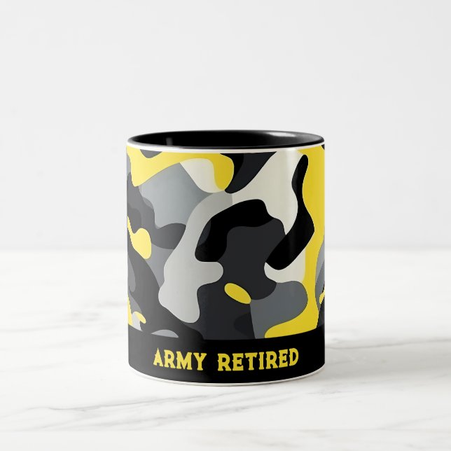 Gult Black Grått Camouflage Mugg (Center)