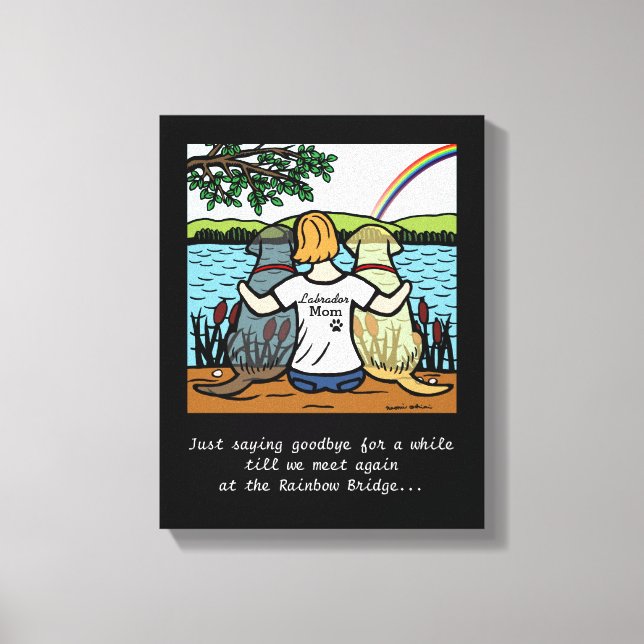 Gult & Black Labrador Änglar och Mamma 3 Canvas (Framsida)