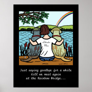 Gult & Black Labrador Änglar och Mamma Brunette Poster