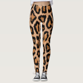 Gult Black Leopard Animal Print Leggings
