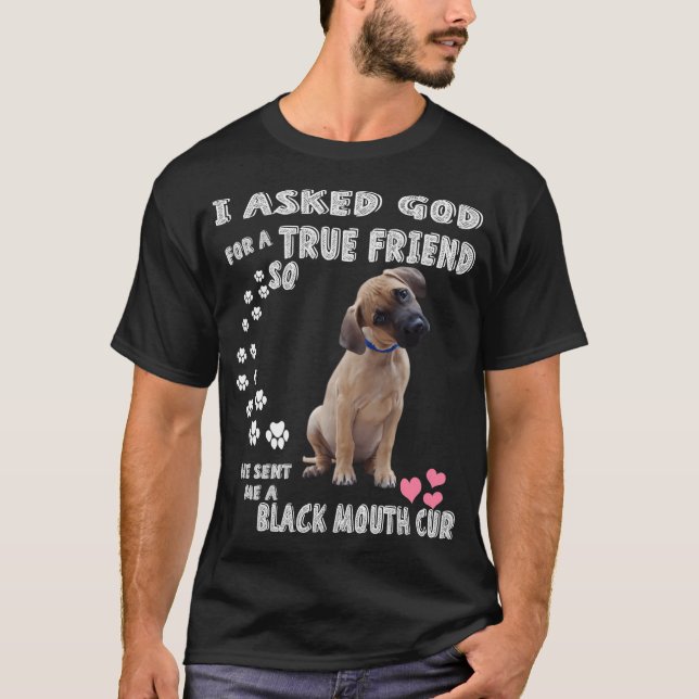 Gult Black Mouth Hund Southern Black Mouth Cur T Shirt (Framsida)
