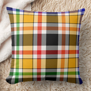 Gult Black Multifärgad Flanell Play Tartan Kudde