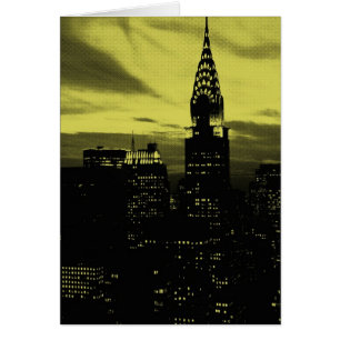 Gult Black New York City Hälsningskort