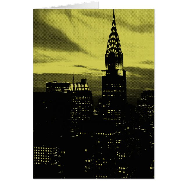 Gult Black New York City Hälsningskort (Framsidan)