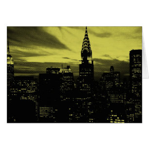 Gult Black New York City Hälsningskort