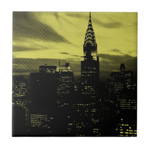 Gult Black New York City Kakelplatta