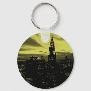 Gult Black New York City Nyckelring
