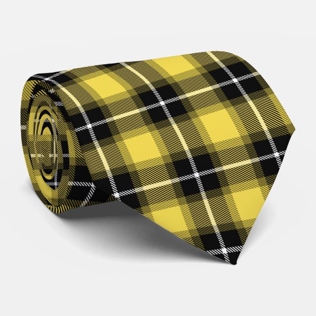 Gult Black Play Tartan Mönster Slips (Rullad)