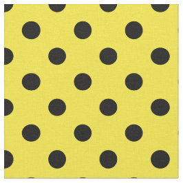 Gult Black Polka dots Textile Tyg