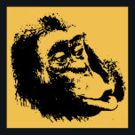 Gult Black Pop Art Funny Chimpanzee Poster<br><div class="desc">Vild Animal Funny Art - College Pop Art - Vild Animal Computer Bilder</div>