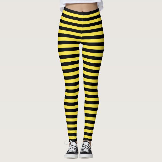 Gult Black Rand Humla Halloween fest Leggings (Framsida)