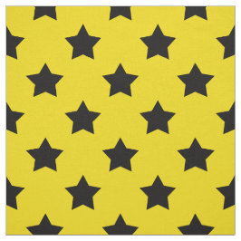 Gult Black Stars Mönster Decorative Textile Tyg