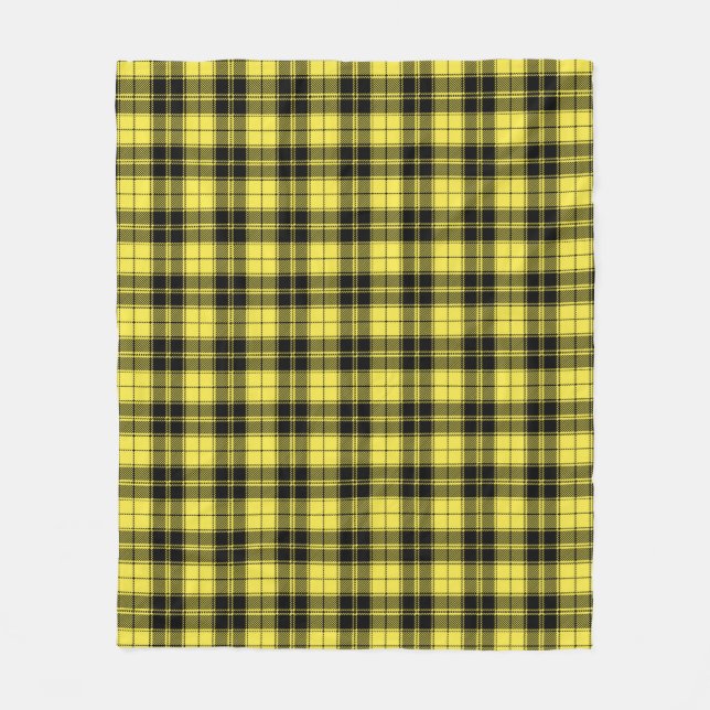 Gult Black Tartan Play Mönster  Fleecefilt (Framsidan)