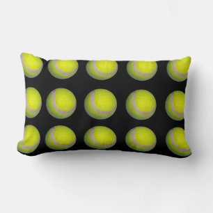 Gult Black Tennis Boll Mönster, Lumbarkudde
