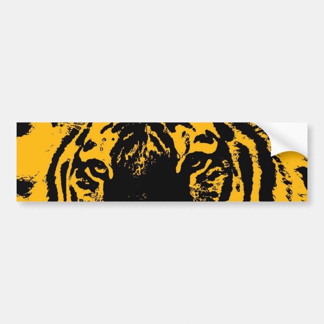 Gult Black Tiger Ögon PEG Art Bumper Sticker Bildekal (Framsidan)