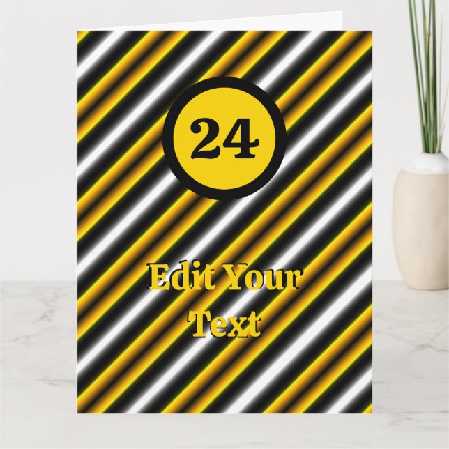 Gult Black White Rainbow Rand Kort (Framsida)