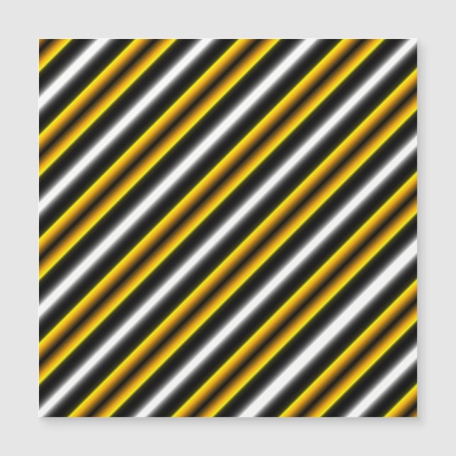 Gult Black White Rainbow Rand magnetiskt kort (Framsida)