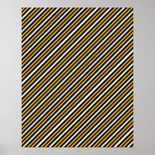 Gult Black White Rainbow Rand Poster