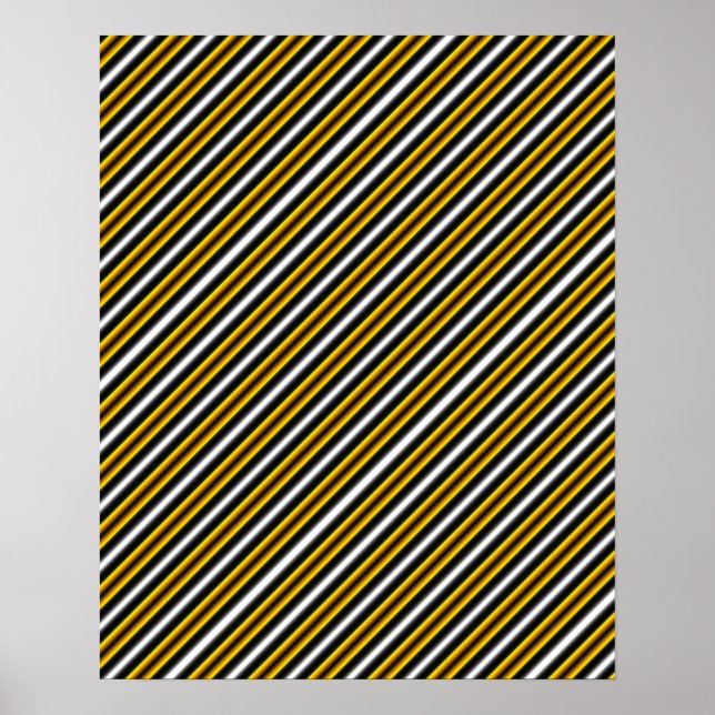 Gult Black White Rainbow Rand Poster (Framsidan)