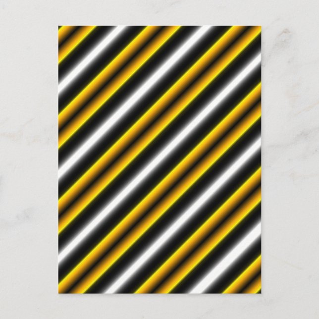Gult Black White Rainbow Rand Vykort (Framsida)