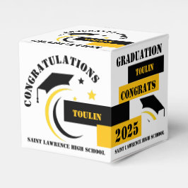 Gult Black White Studenten 2025 Anpassningsbar Par Presentaskar