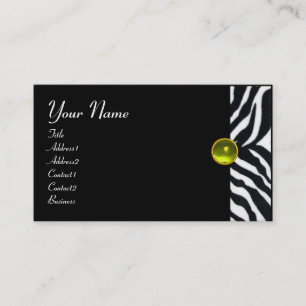 GULT BLACK WHITE ZEBRA PÄLS MONOGRAM,Topaz Visitkort