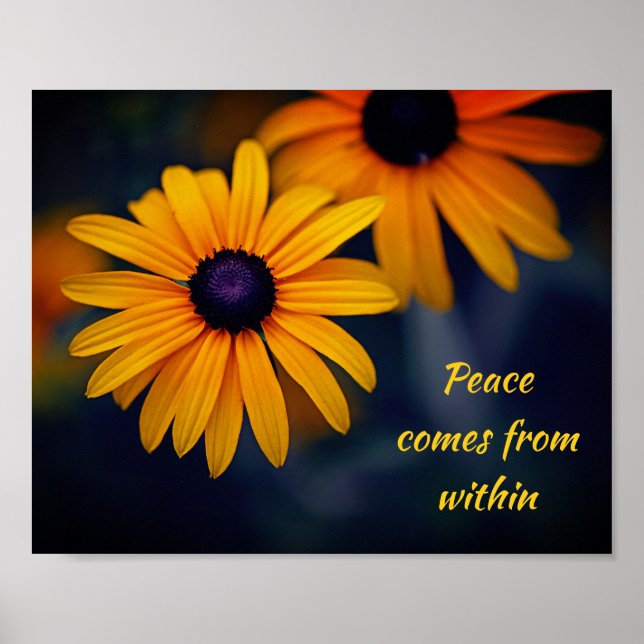 Gult Blackeyed Susan Garden Flower Motivational Poster (Framsidan)