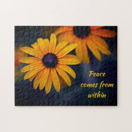 Gult Blackeyed Susan Garden Flower Motivational Pussel