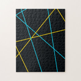 Gult, blått, coola, trendig, stads- och modernt li pussel