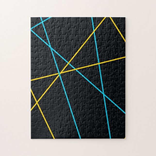 Gult, blått, coola, trendig, stads- och modernt li pussel (Vertikal)