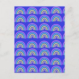 Gult, blått och Lila regnbåge Vykort