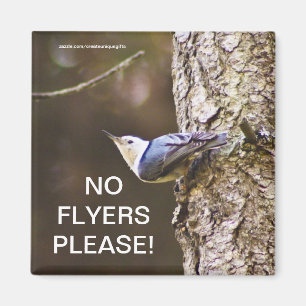 Gult- & blåttfågeln inga reklamblad behar magnet