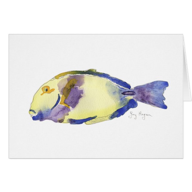 Gult-/blåttfiskkort Hälsningskort (Framsidan Horizontal)