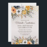 Gult Blåvit Blommigt 30års födelsedag Inbjudningar<br><div class="desc">Söt senap gult,  vit och marinblå blommigt med guld glitter på en inbjudan till 30års födelsedag-parti för kvinnor. Kontakta mig om du behöver hjälp med anpassning eller om du vill be om matchning eller samordning av Zazzle-produkter.</div>