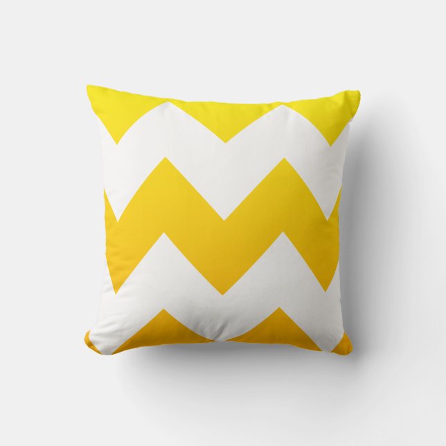 Gult Blend Chevron Mönster Kudde (Framsida)