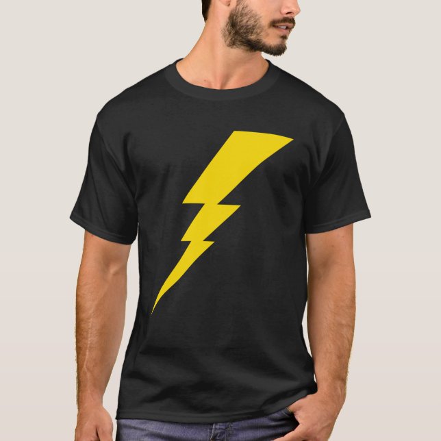 Gult Blixt Bolt T Shirt (Framsida)